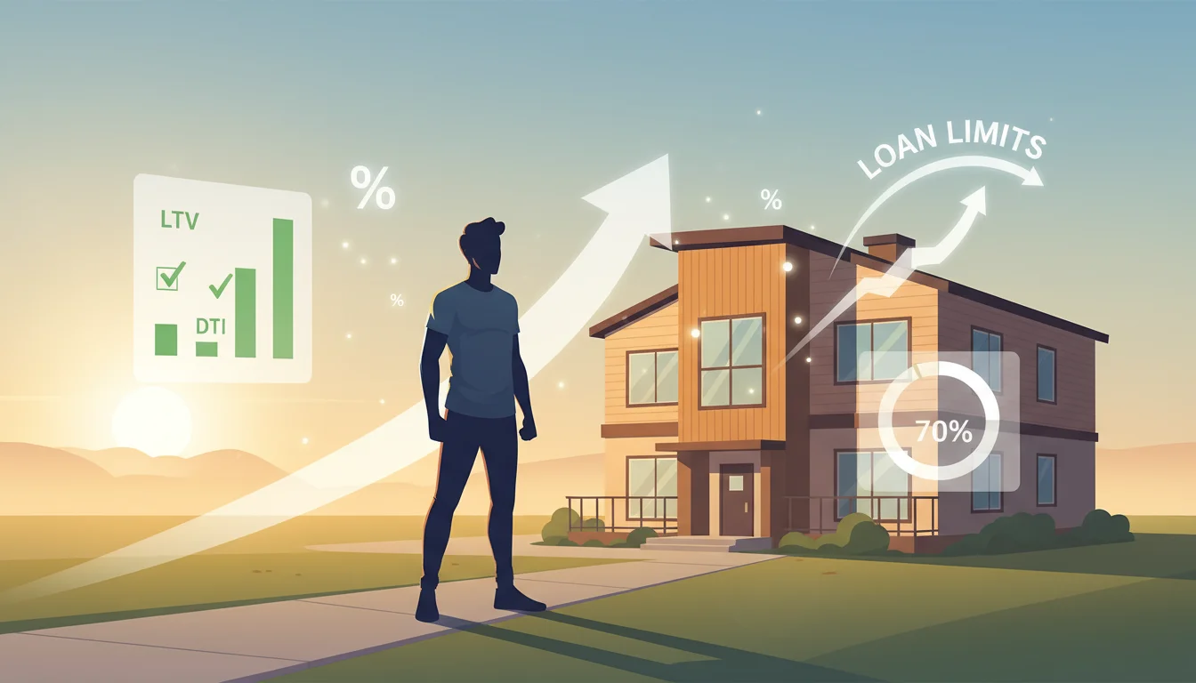 내집마련을 꿈꾸는 젊은이가 아파트 앞에서 LTV, DTI 등 금융 정보를 보는 모습 1