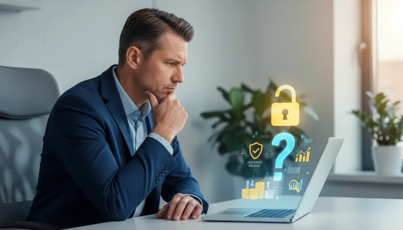 노트북으로 숨은 보험금 조회 서비스를 살펴보며 신뢰를 고민하는 모습 1