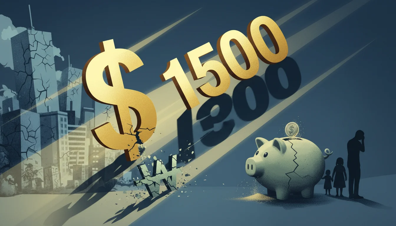 원달러 환율 1500원 시대, 상승하는 달러와 하락하는 원화, 불안정한 한국 경제와 가계 모습을 묘사한 일러스트. 1 원달러 환율 1500원 시대, 상승하는 달러와 하락하는 원화, 불안정한 한국 경제와 가계 모습을 묘사한 일러스트. 1