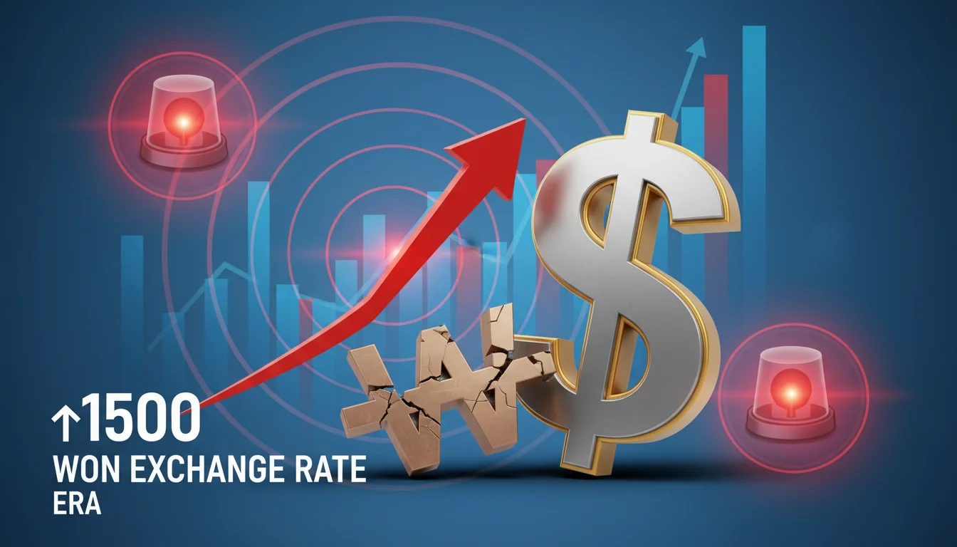 원화 가치 하락과 달러 강세를 나타내는 경제 그래프 이미지 1 원화 가치 하락과 달러 강세를 나타내는 경제 그래프 이미지 1