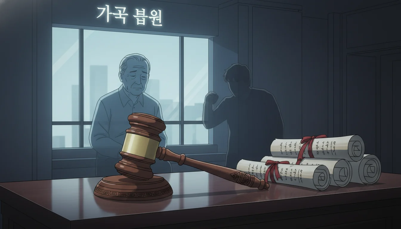 한국 법정, 패륜 상속인 상속권 박탈 선고 장면 1