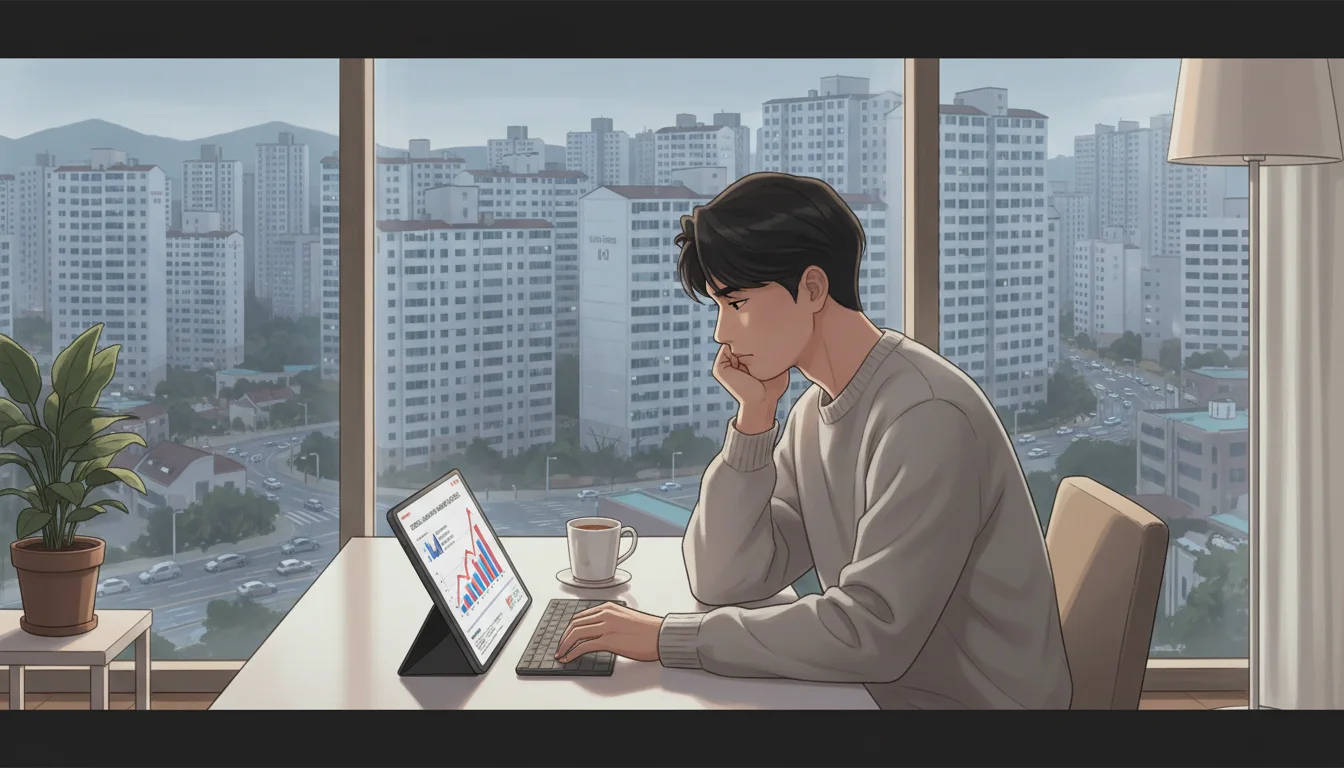 서울 전세값 폭등에 막막해하는 청년과 아파트 풍경 1