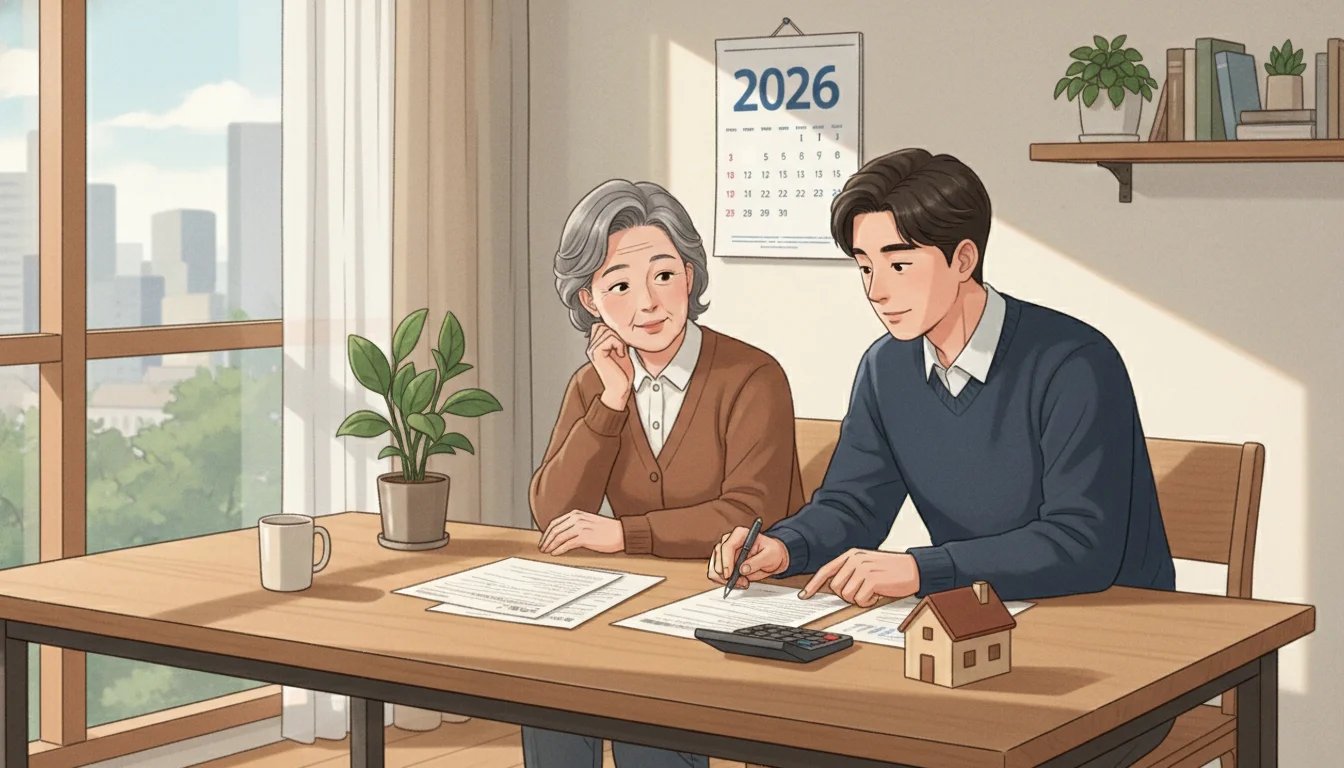 가족이 2026년 상속세와 상속주택 세금 문제를 논의하는 장면 1